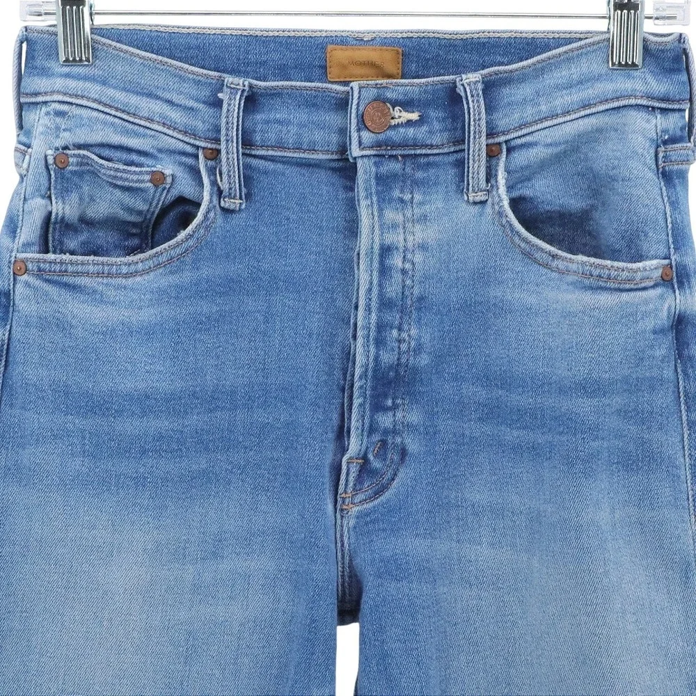 MOTHER The Tripper Ankle Fray Layover Jeans 27 High Rise Straight Denim